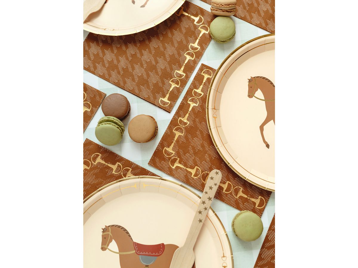 PARTYDECO Serviettes 33x33cm SP33-104 Étriers 12 pièces (5904555085855)