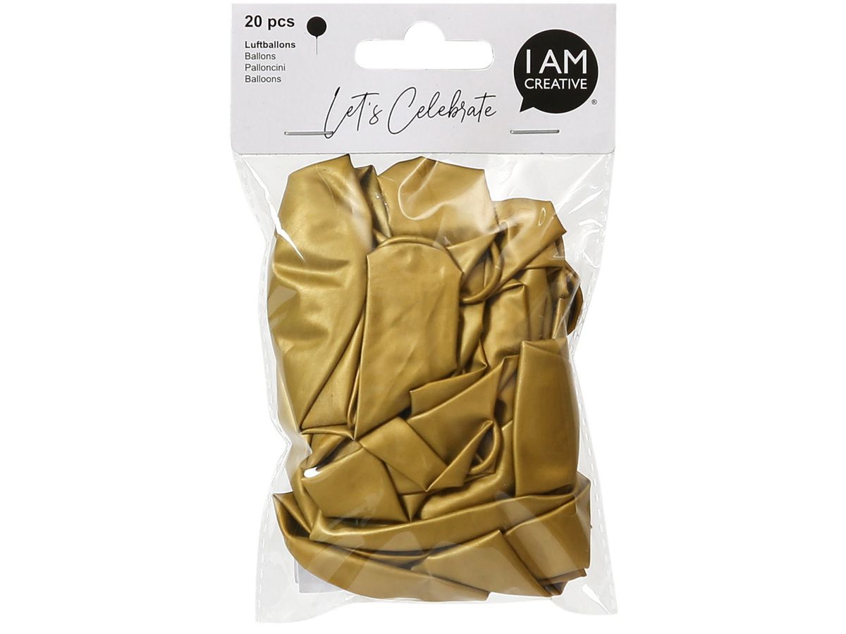 I AM CREATIVE Luftballons, gold, metallic 6010.75 20 Stück (7611983208227)