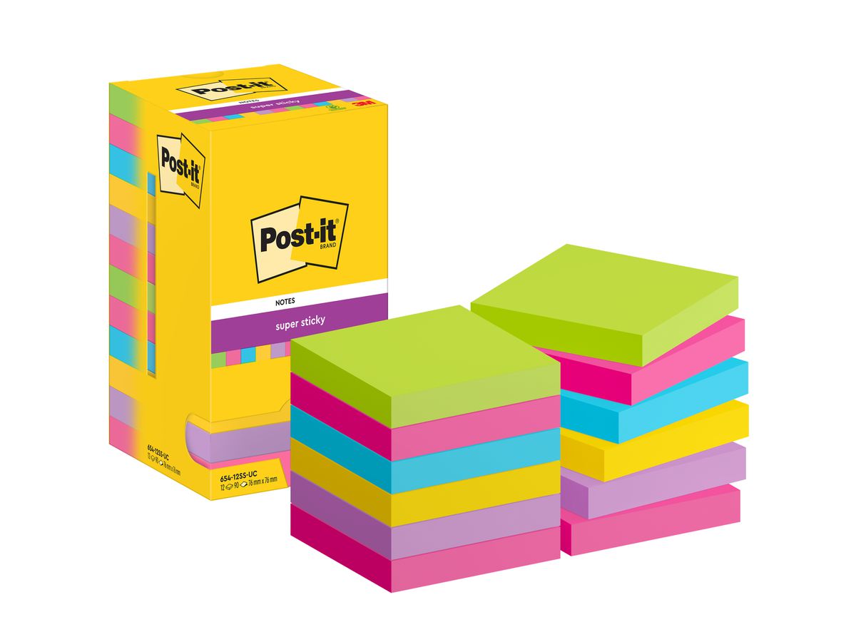 POST-IT Notes Poptimistic 51x38mm 653-12-POP 4-couleurs 12x100 feuilles (4064035065874)
