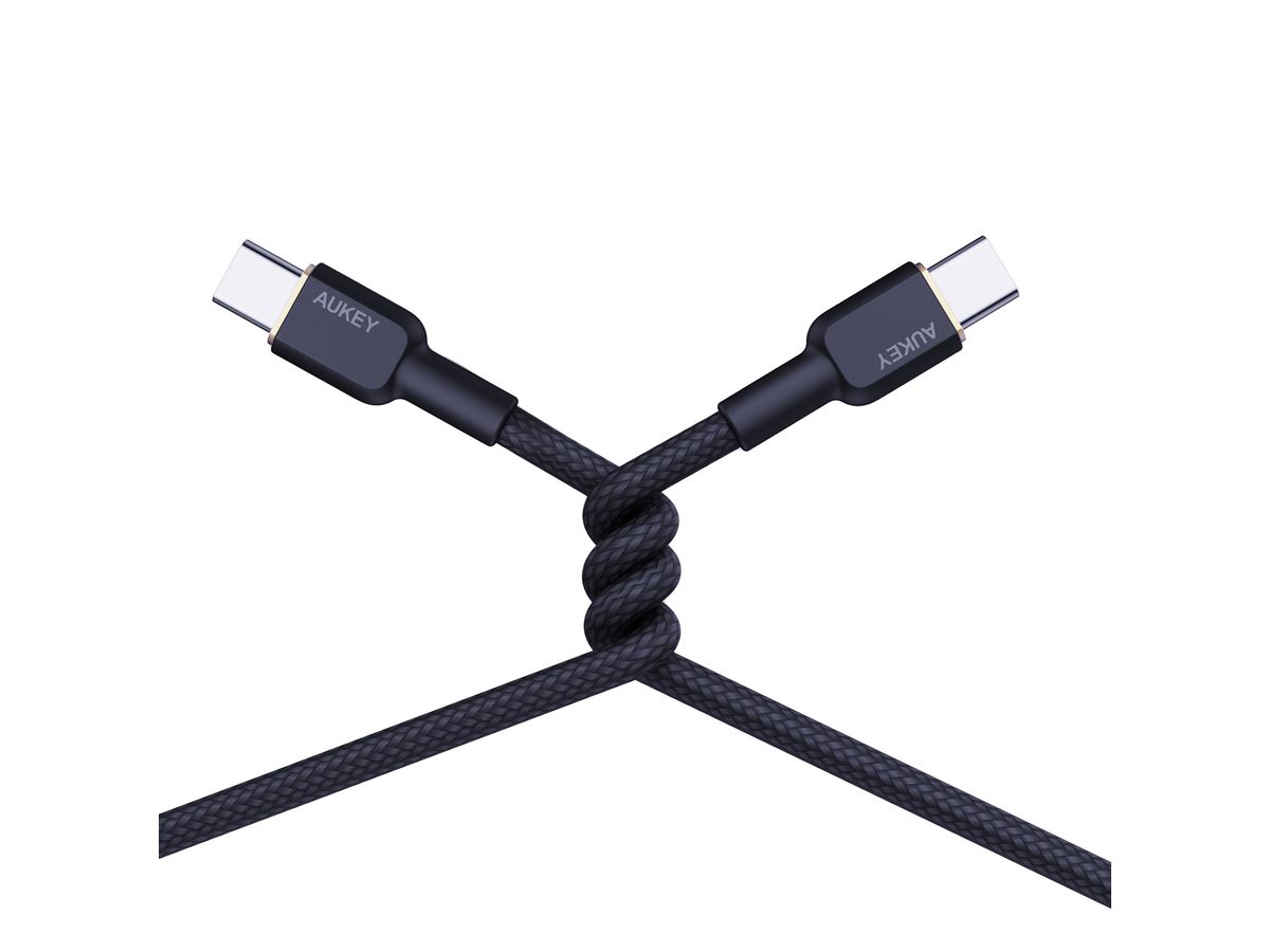 AUKEY Cable USB-C-to-C KevlarCore CB-NCC2 BK N ylon Braided,1.8m,60W, Bl. (0689323785384)