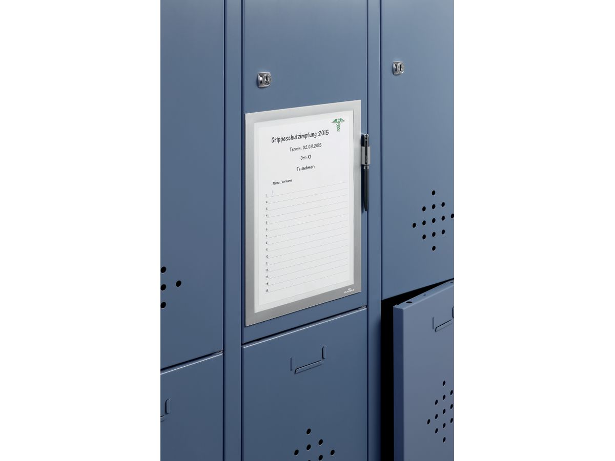 DURABLE Magnetic Note DURAFRAME A4 498923 metallic silver (4005546989686)