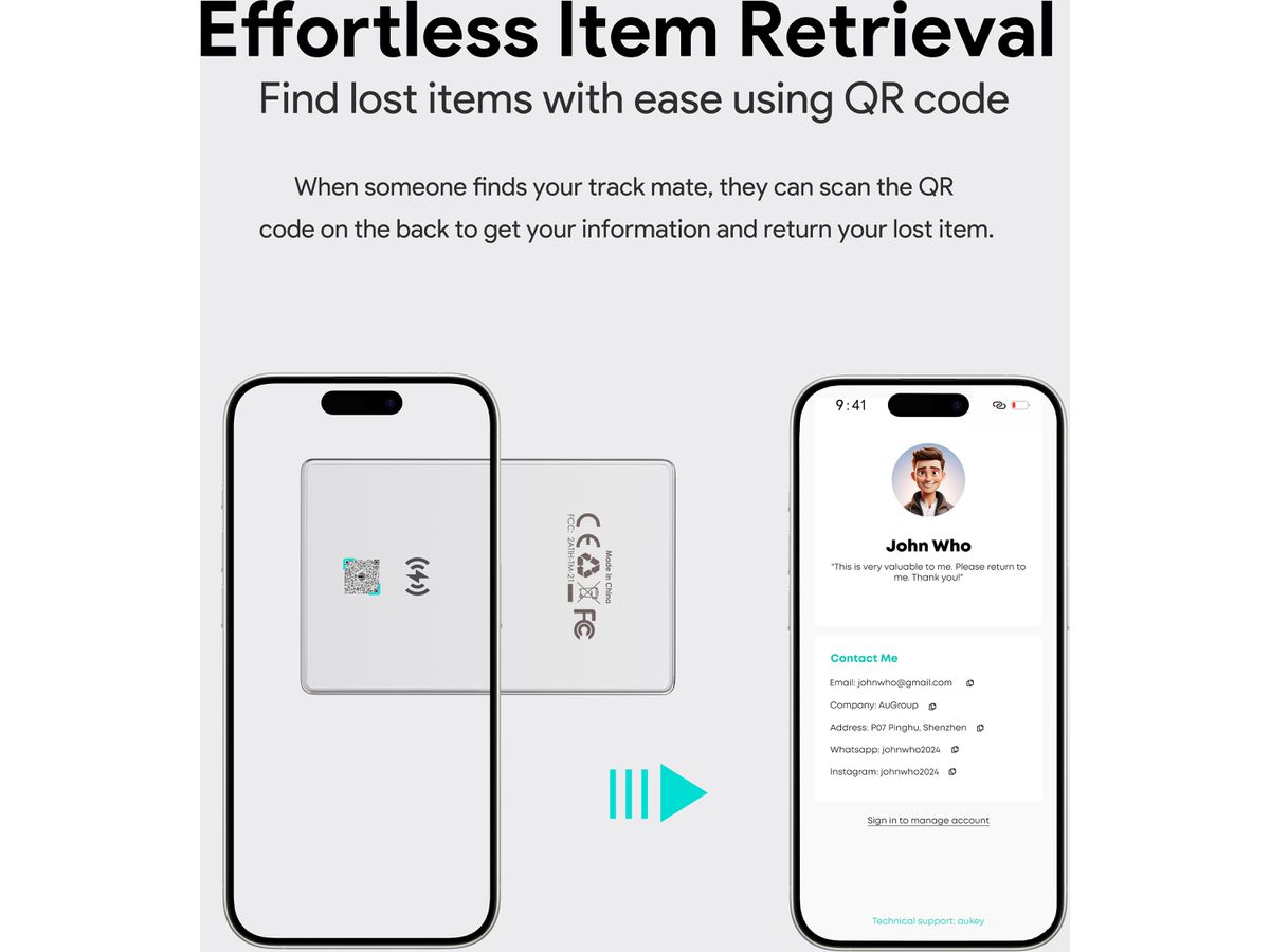 AUKEY TrackMate 3 Smart TrackerCard TM-21 (0689323787746)
