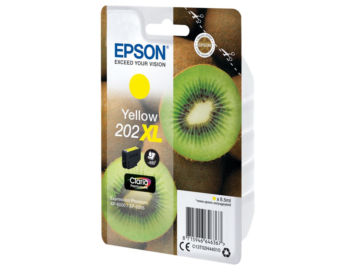 EPSON Tintenpatrone 202XL yellow T02H440 XP-6000/6005 650 Seiten (8715946646367)