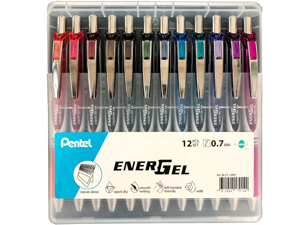 PENTEL Rollerball EnerGel 0.7mm BL77-12MY Mystic Set 12 Stück (7610924170142)