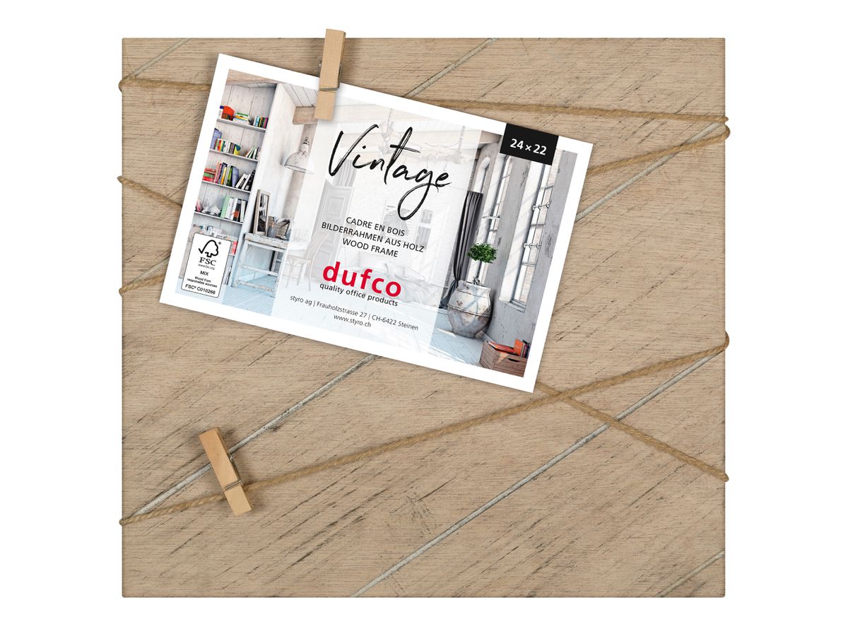 DUFCO Cadre bois Vintage 1810.10005 24x22cm rose pastel (7612176083195)
