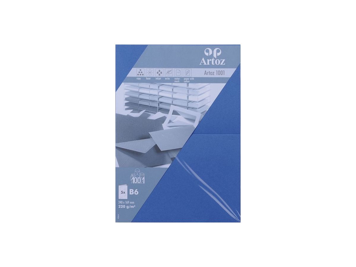 ARTOZ Cartoline 1001 B6 107362264 220g, blu royal 5 fogli (7612450247794)