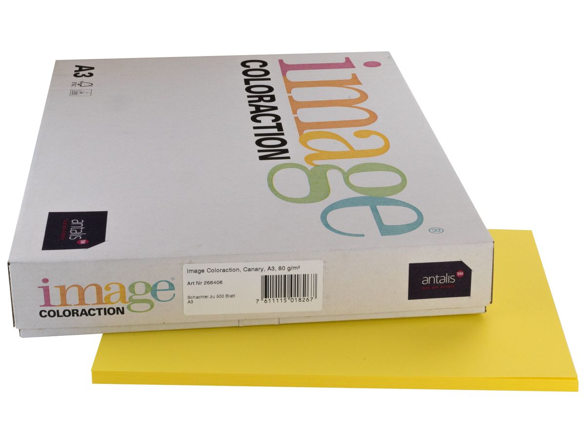 IMAGE COLORACTION Kopierpapier Canary A3 285483 120g, kanariengelb 250 Blatt (7611115005205)
