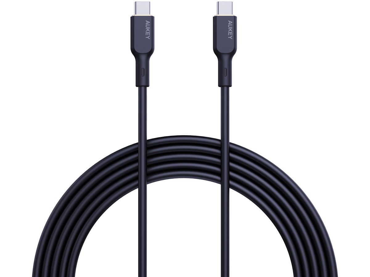 AUKEY Cable USB-C-to-C, Silicone CB-SCC102 1.8m, 100W,Black (0689323785278)