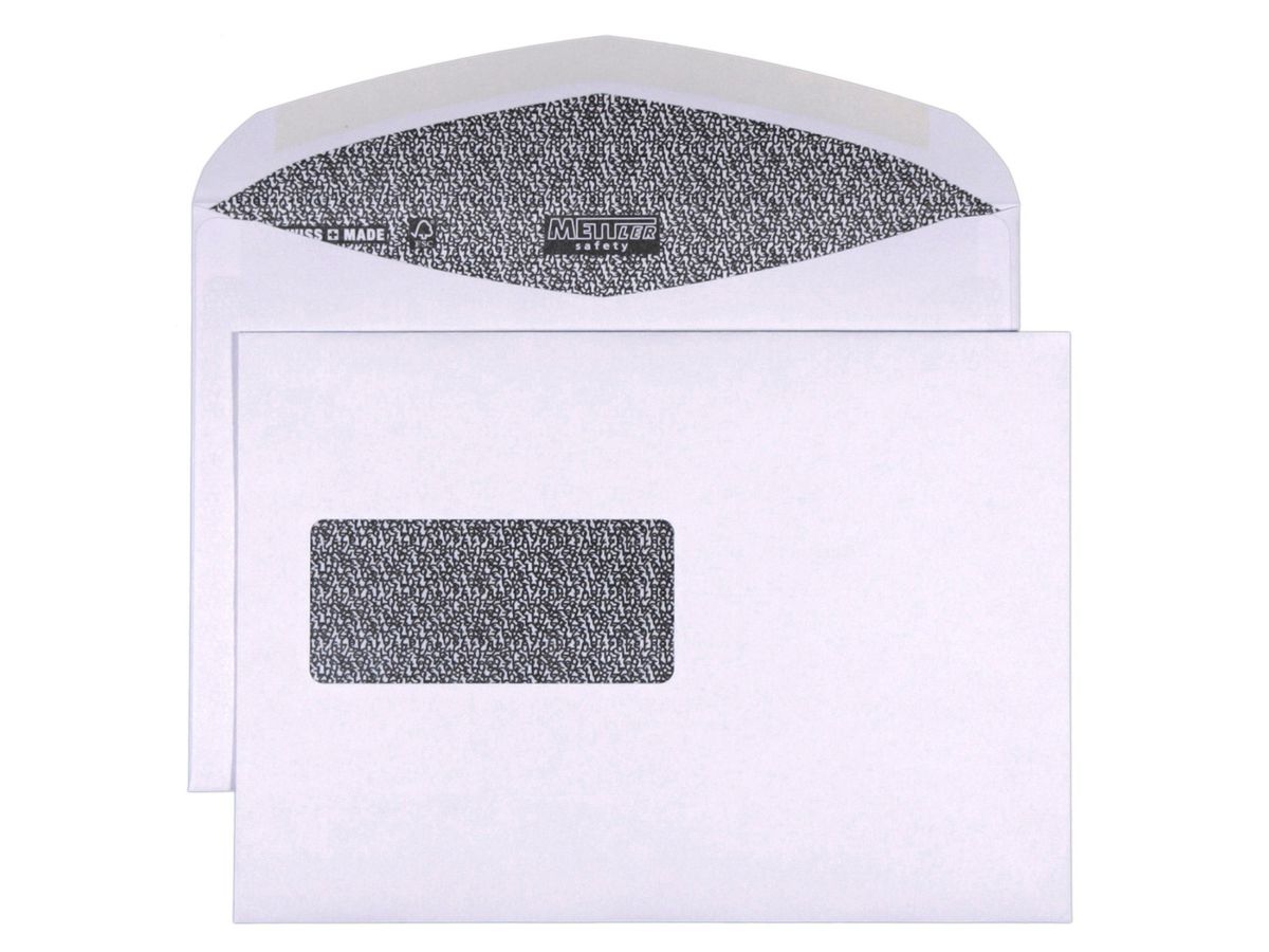 METTLER Couvert Fenster links C5 8075-SAVETY 100g, ultraweiss 500 Stk. (7640126060668)