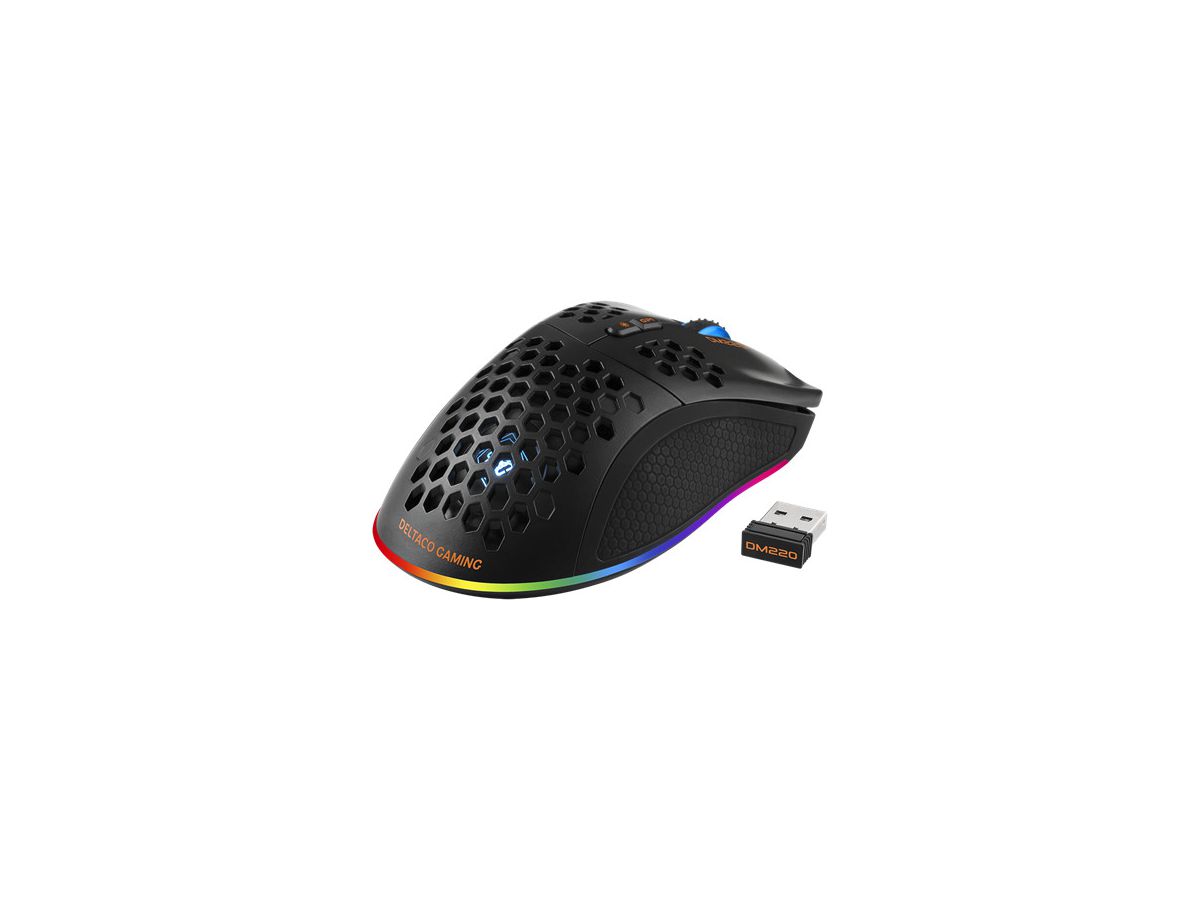 DELTACO Lightweight Gaming Mouse,RGB GAM-120 Wireless, Black, DM220 (7333048050601)