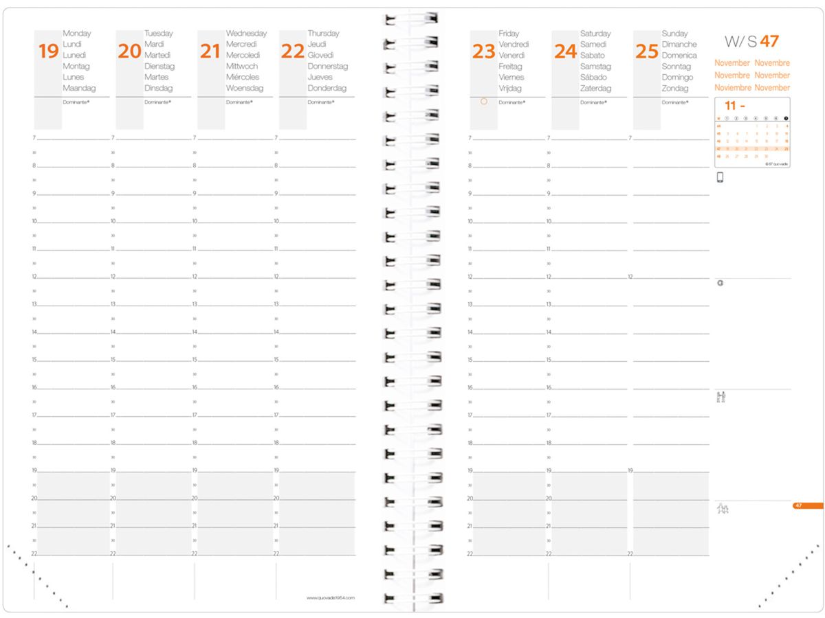 QUO-VADIS Agenda Time&Life Pock. 2026 539121Q 1S/2P bleu métal ML 10x15cm (3371010459728)