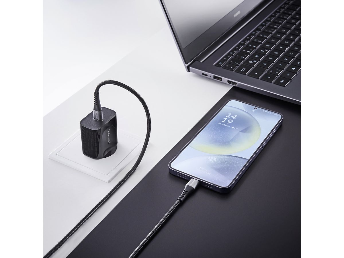 INTENSO Cable USB-C to USB C 7901000 1.5 m, Nylon black (4034303035977)