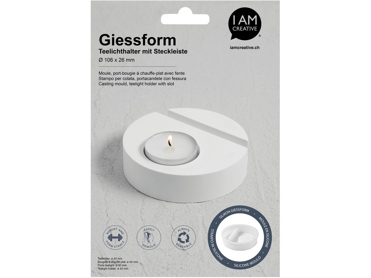 I AM CREATIVE Silikon Giessform 1704.33 Kerzenhalter für Teelicht (7611983250615)