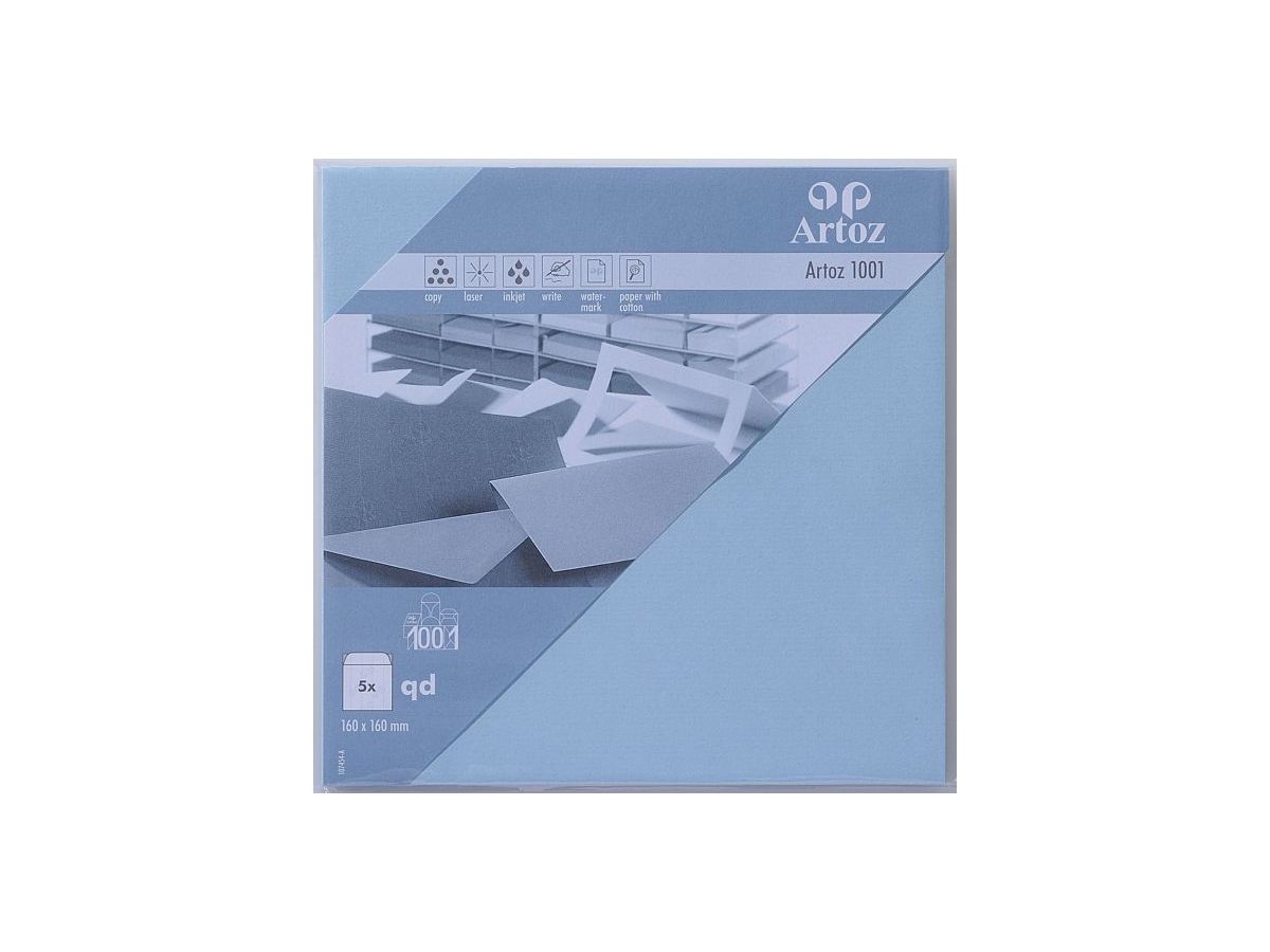 ARTOZ Enveloppes 1001 160x160mm 107454184 100g, bleu pastel 5 pcs. (7612450330526)