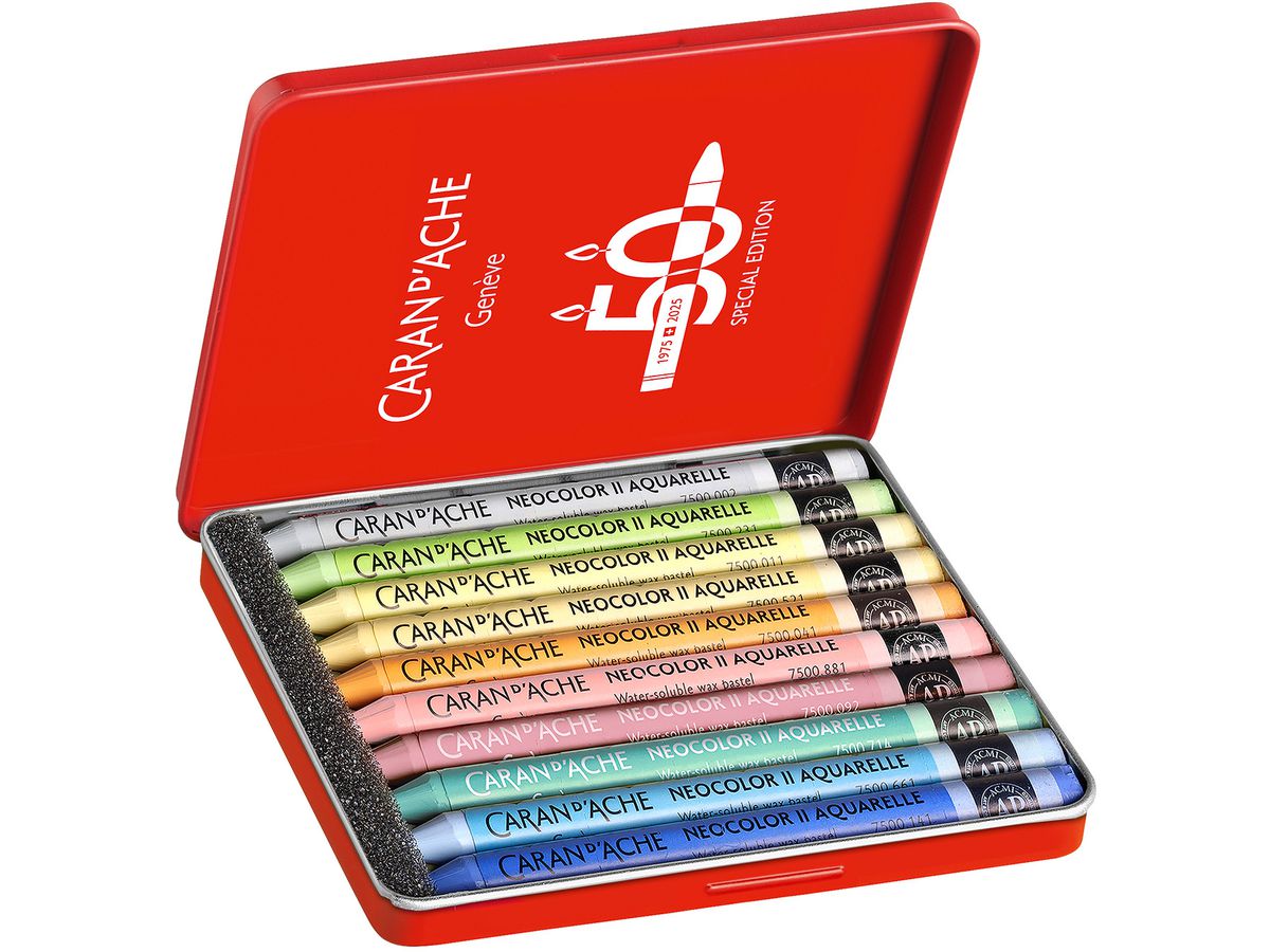 CARAN D'ACHE Crayons de cire Neocolor II 7500.918 50 ans pastel 10 pièces (7630002360210)