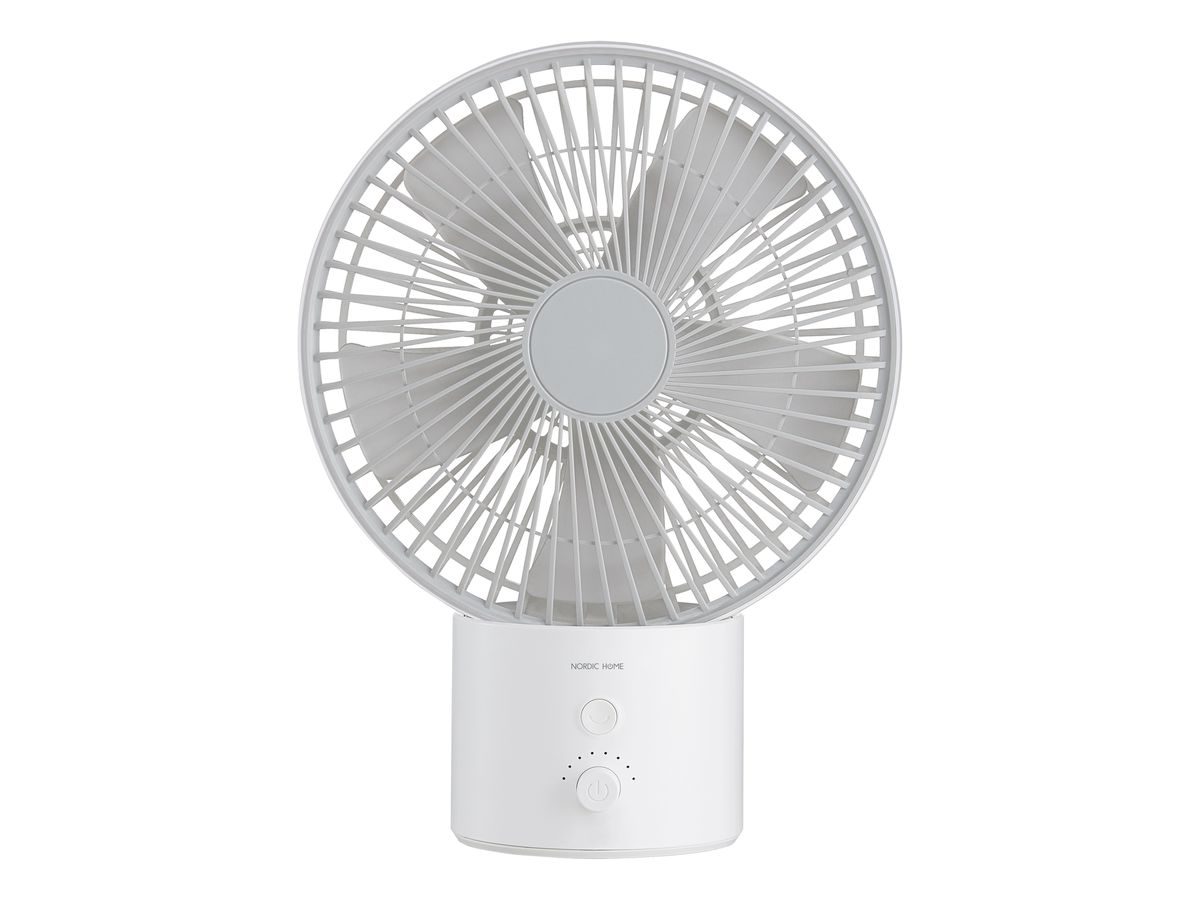 DELTACO USB Fan, Rechargable battery FT-775 Variable speeds White (7333048055019)
