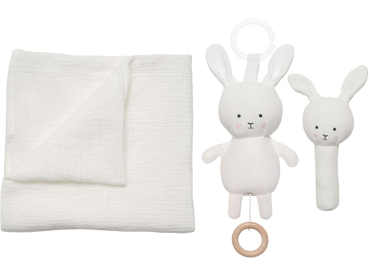 JABADABADO Cadeau lapin en couverture S1021 blanc, 3 parties (7332599010218)
