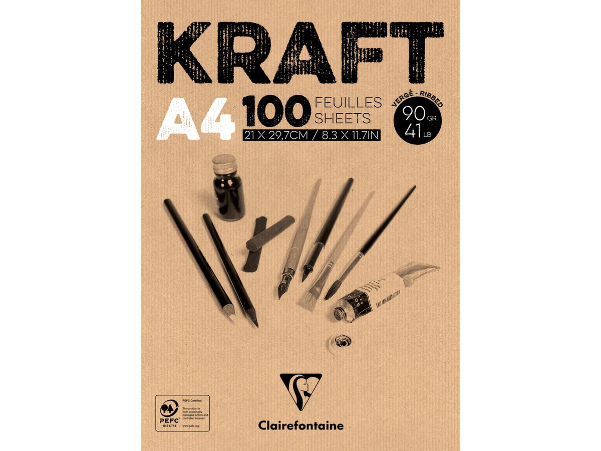 CLAIREFONTAINE Bloc encollé A4 96545C Marron 100 feuilles (3329680965452)