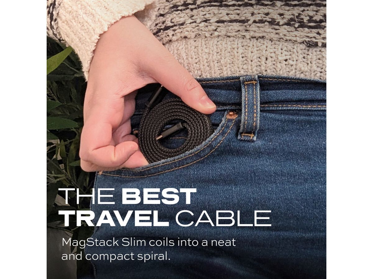 STATIK MagStack Slim Cable PUP-0494-3FT-AC-BLK USB-A to C, 1M, 27W Black (0810024057818)