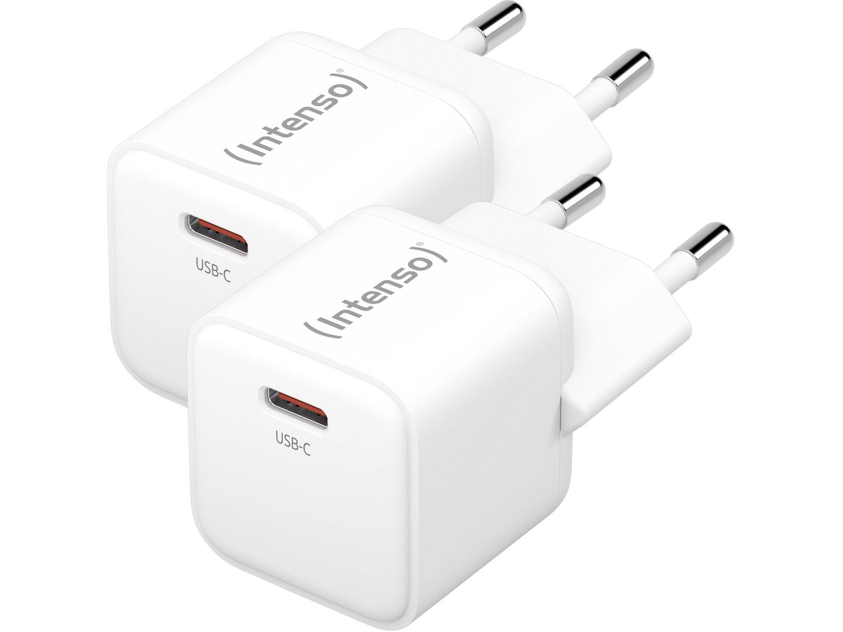 INTENSO Power Charger 30W GaN white 7803032 1 x USB-C each Double Pack (4034303034055)