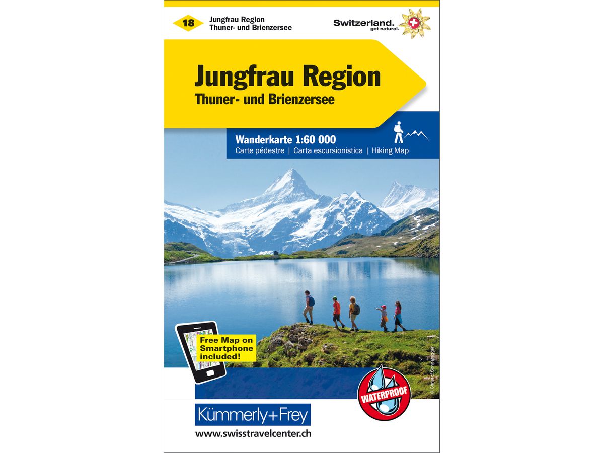 KÜMMERLY+FREY Wanderkarte 325902218 Jungfrau-Region 1:60'000 (9783259022184)