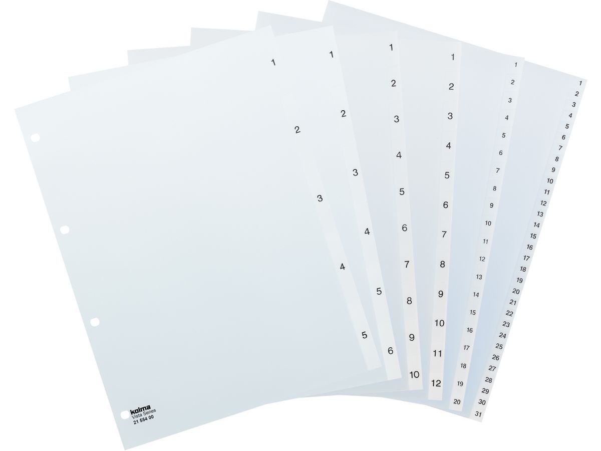KOLMA Répertoires Vista A4 21.314.00 transparent 1-31 (7611967210222)