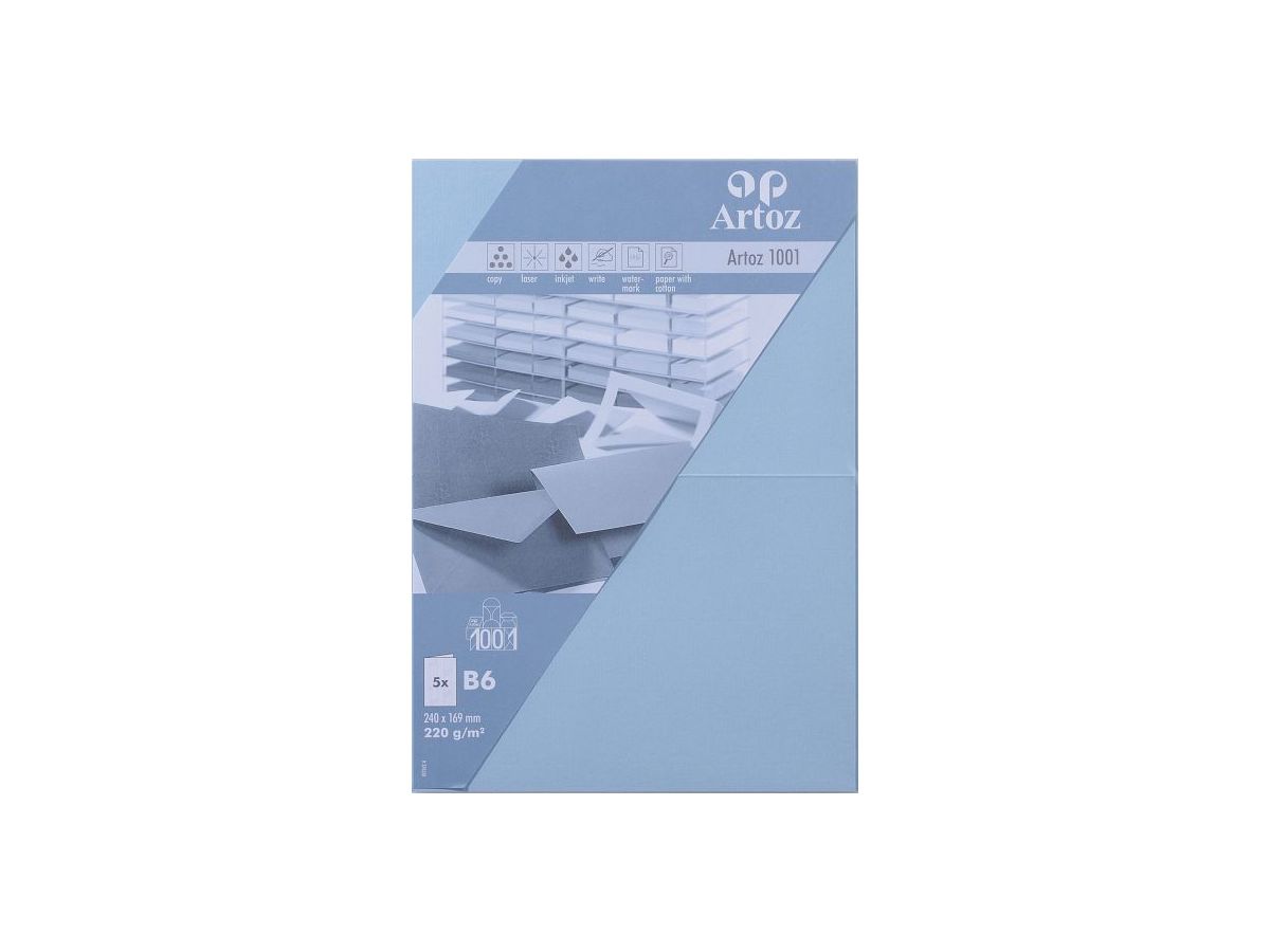 ARTOZ Karten 1001 B6 107362264 220g, pastellblau 5 Blatt (7612450247602)