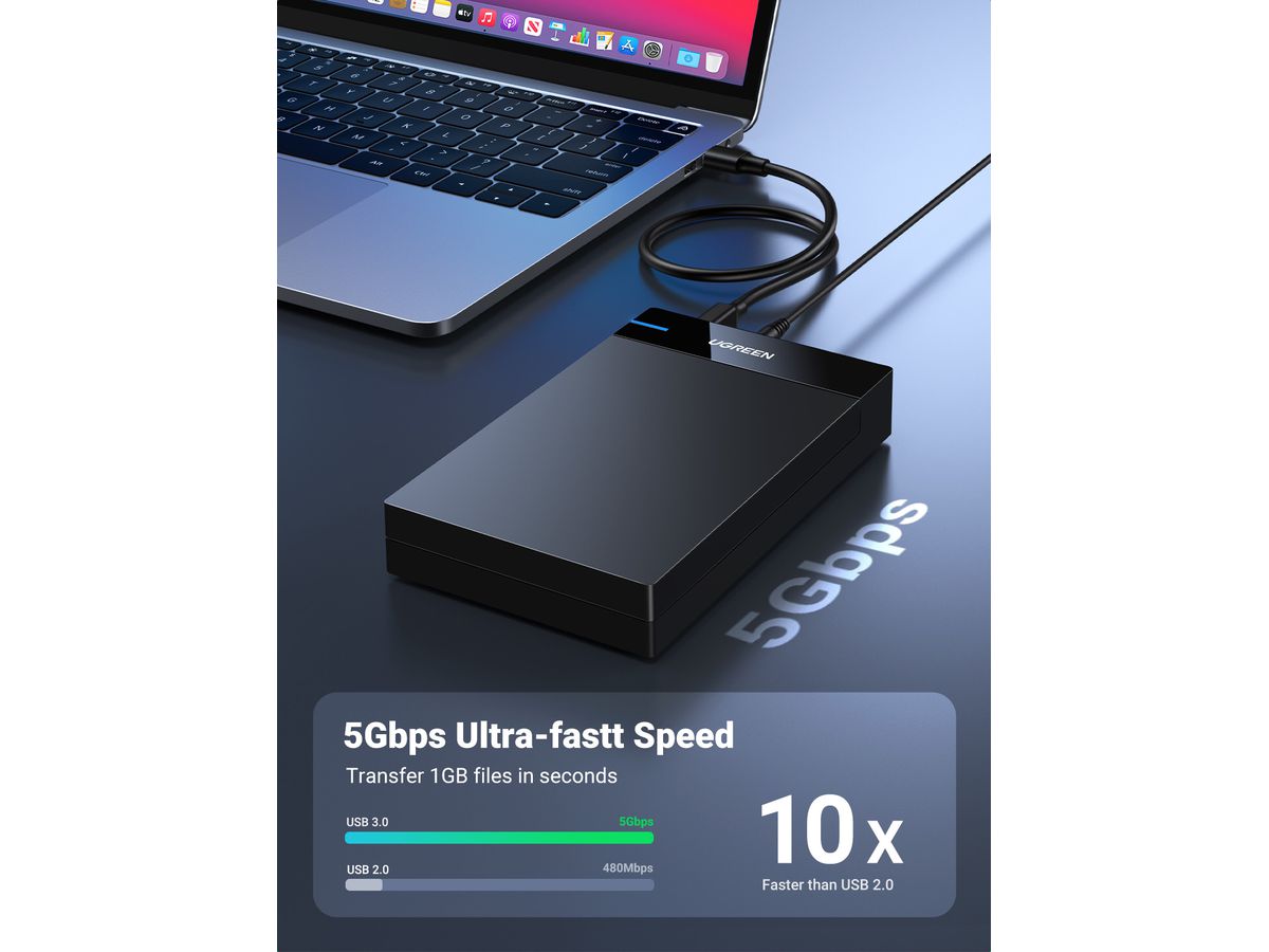 UGREEN SATA Hard Driver Enclosure 50422 USB 3.0 B to 3.5,2.5 (BB) (6957303854226)