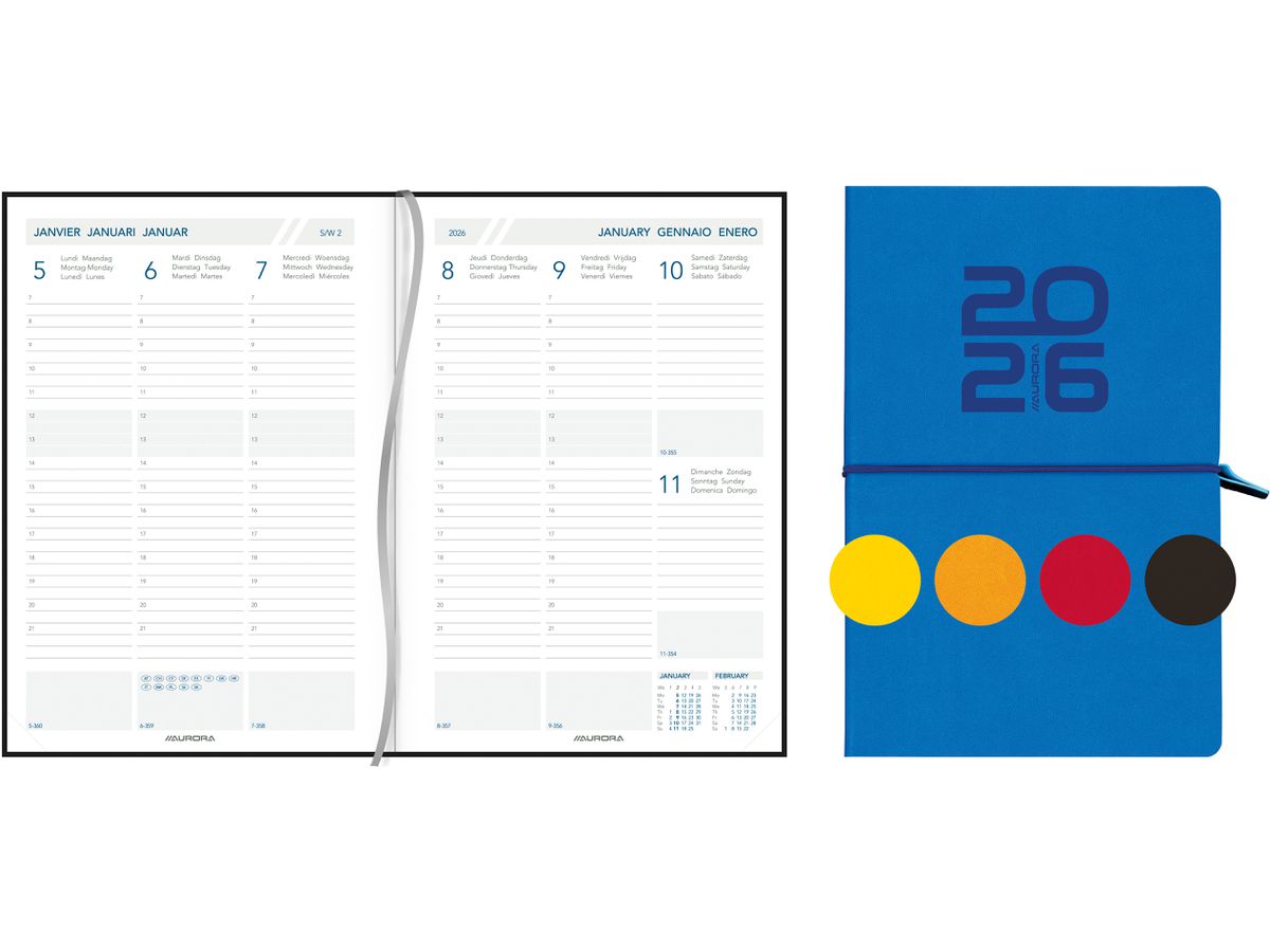 AURORA Agenda Universe Tesoro 2026 3416 1S/2P ass. ML 14.5x21cm (5411028434459)