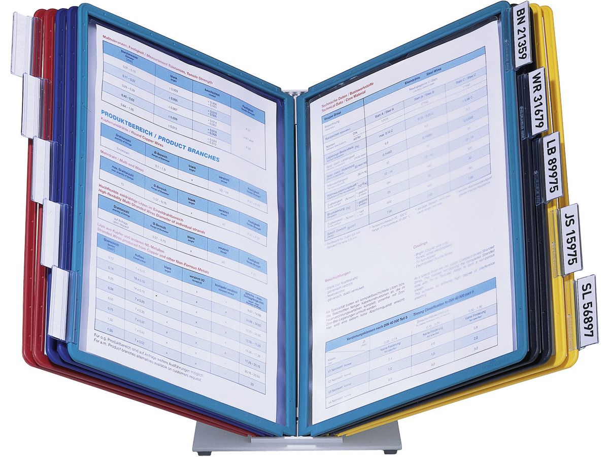 DURABLE Sistema d.present.VARIO Table 557000 colorato, di 10 pannelli A4 (4005546502588)