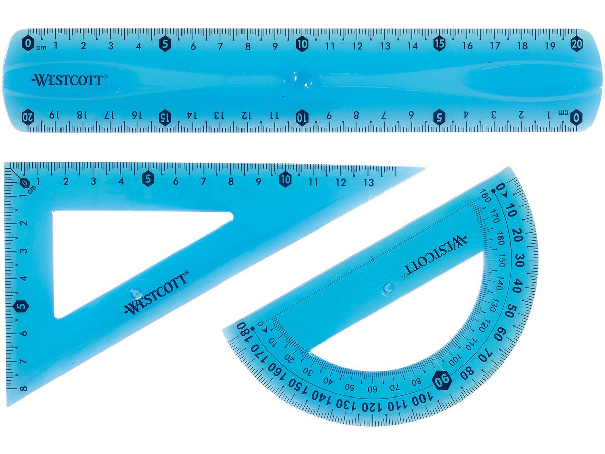 WESTCOTT Geometrie-Set Flexi E-10301 00 blau/rot/grün 3-teilig (4027521515383)