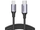 UGREEN Cable USB-C-Lightning PD 60759 1m,Fast Charging,3A Max,Bl. (6957303867592)
