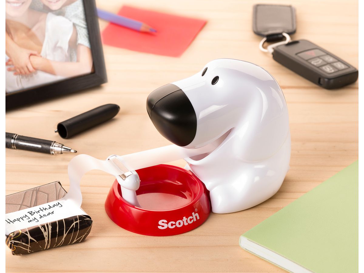 SCOTCH Dispenser Chien blanc C31 incl.1roul.Magic 810 19mmx7.5m (4046719743193)