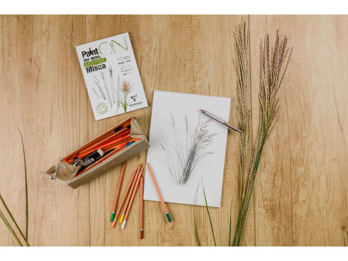 CLAIREFONTAINE Paint'On Block Mixed A3 976122C bianco 15 fogli (3329689761222)