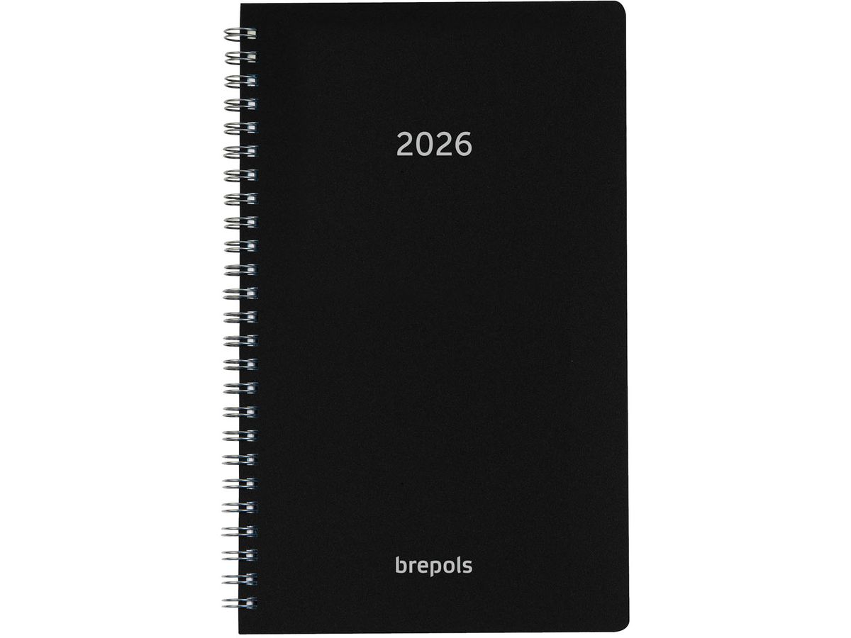 BREPOLS Agenda Breform Polypro 2026 0.516.4910 1J/1P noir 10x16.5cm (5412303103183)