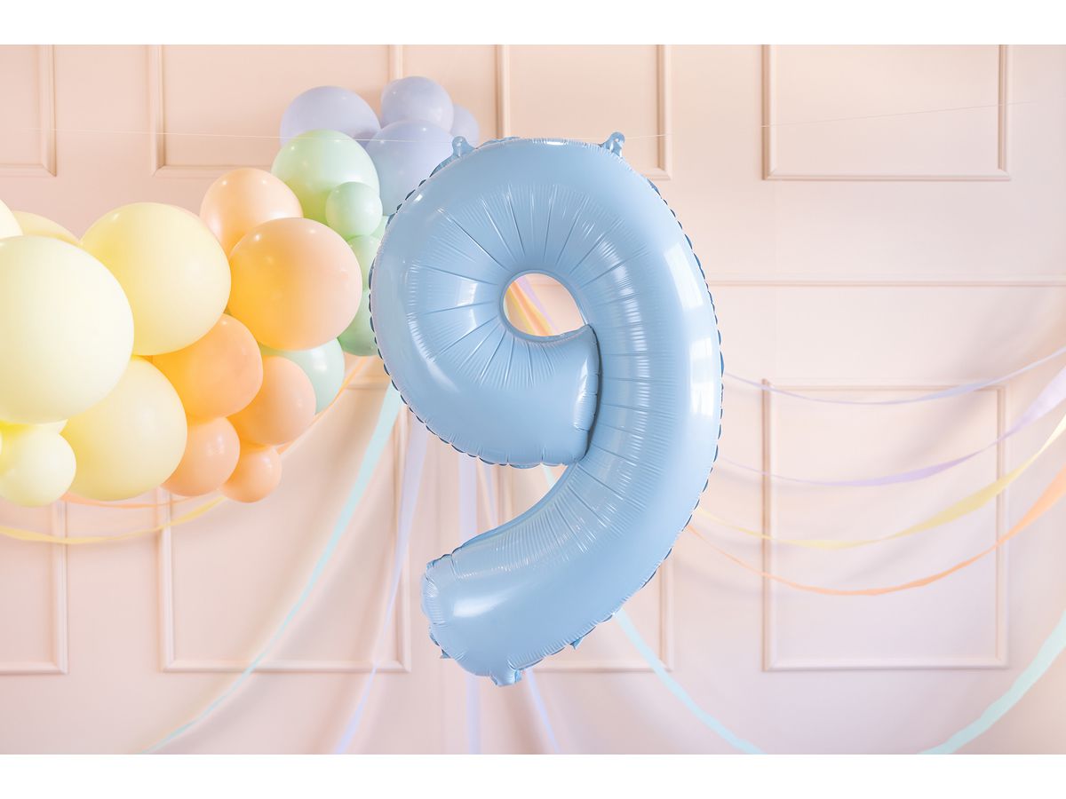 PARTYDECO Palloncino in foil no. 9 72cm FB230P9001J azzurro (5904555034907)