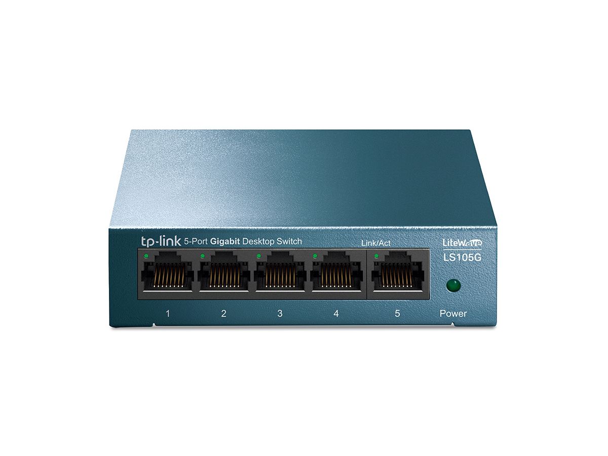 TP-LINK 5-Port Gigabit Desktop Switch TL-SG105S Desktop Steel Case (6935364083519)