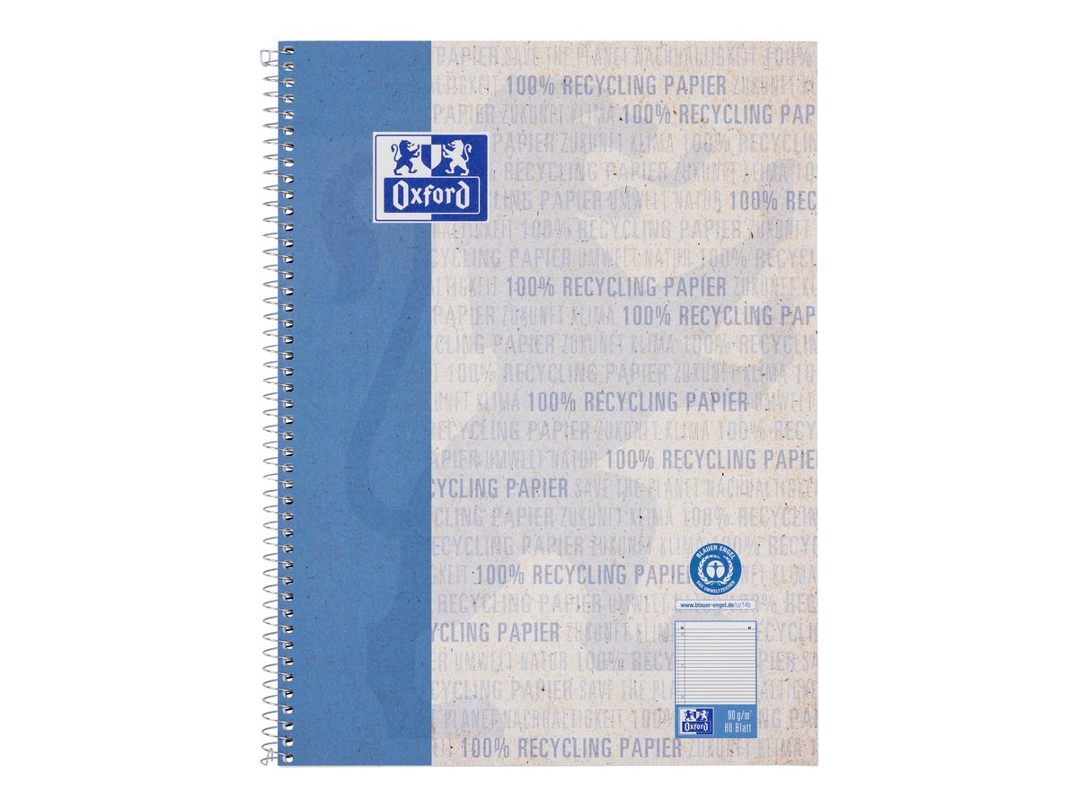 OXFORD Collegeblock Recycling A4 400159370 rigato, 90g 80 fogli (4006144042025)