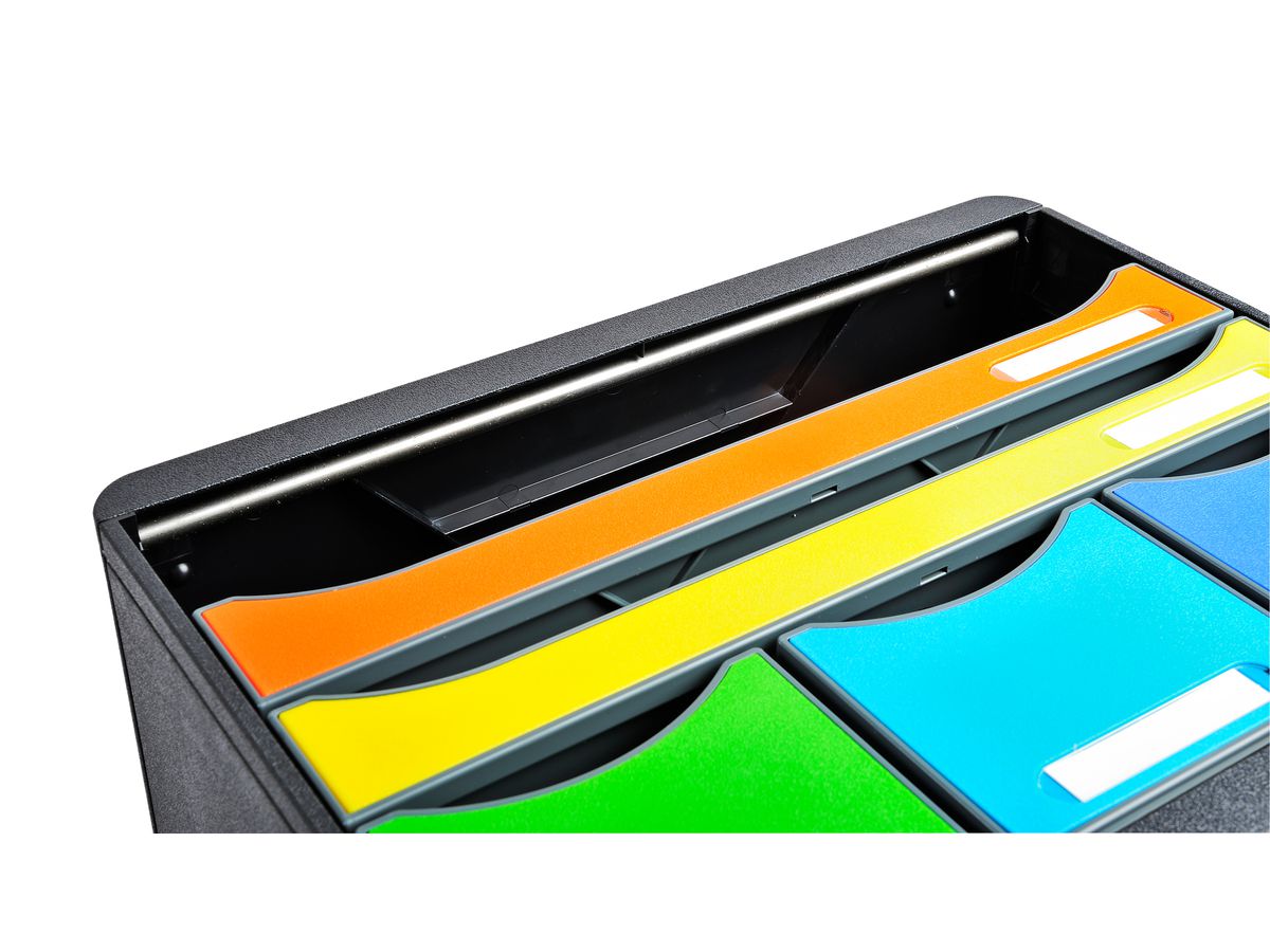 EXACOMPTA Cassettiera Store-Box Maxi 306798D nero/arcobaleno, 6 cassetti (9002493423909)