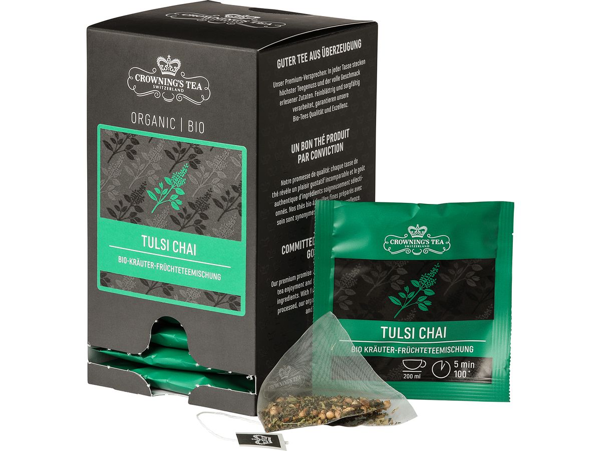 CROWNING'S Bio Tulsi Chai 105554 Pyramide 2g, 15 Stk. (7611259270279)