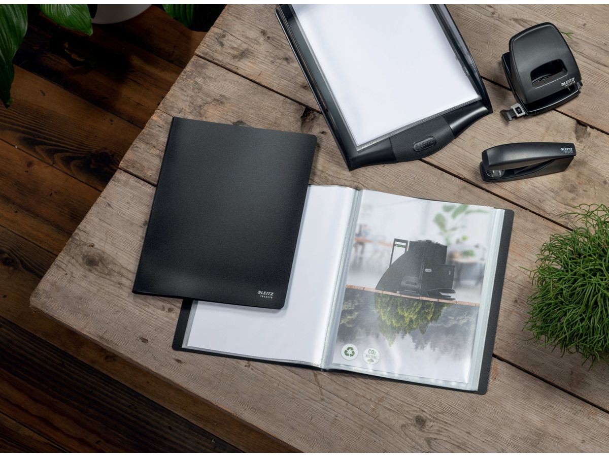 LEITZ Livre présent. Recycle PP A4 4676-00-95 noir 20 poches (4002432127993)