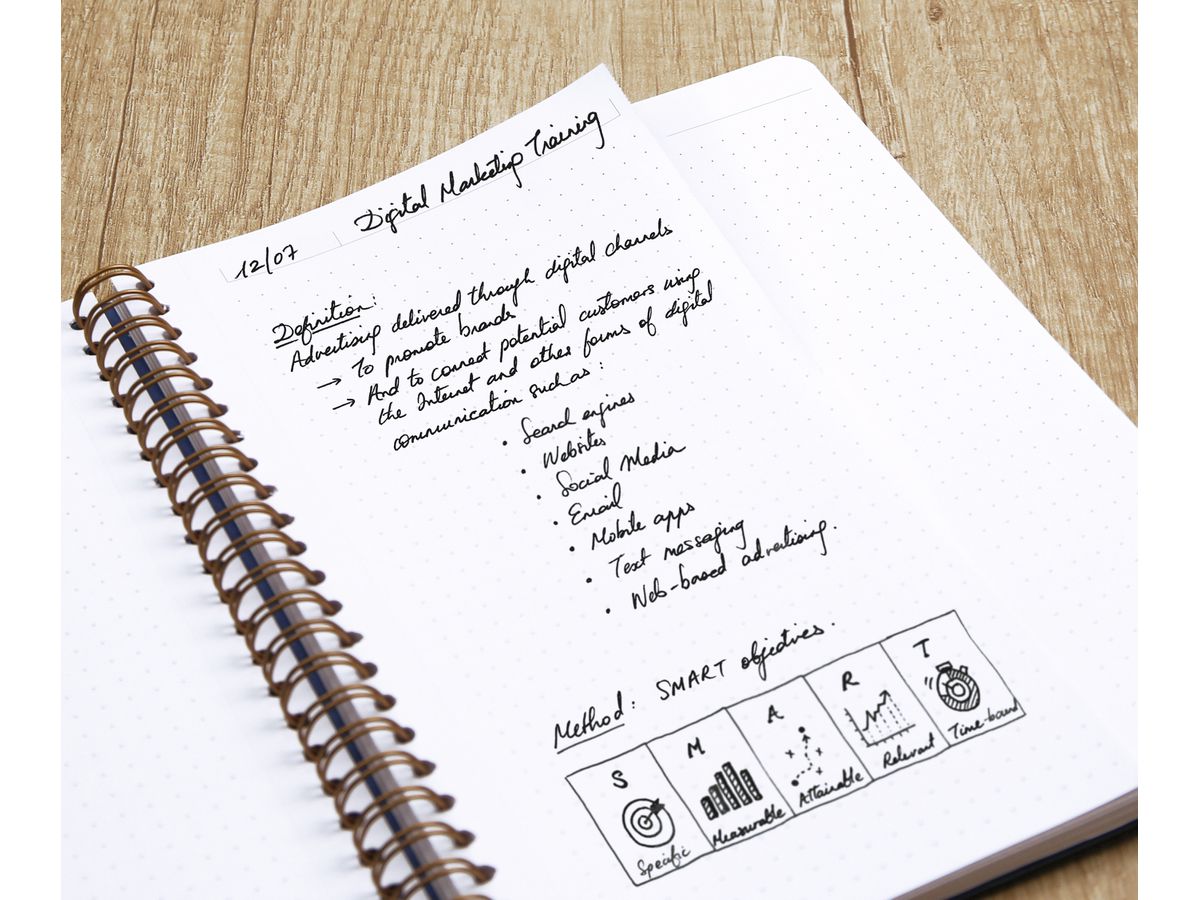 CLAIREFONTAINE AGE BAG MY.NOTES A4 783464C Carnet spirales ligné bleu 60f (3329687834645)