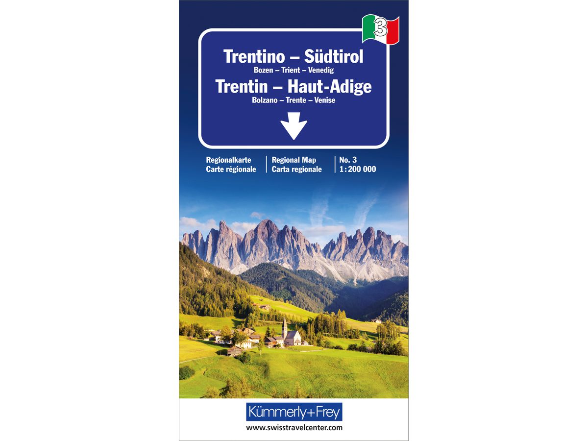 KÜMMERLY+FREY Carte routière 3-259-01836- Trentin-Haut Adige 1:200'000 (9783259018361)