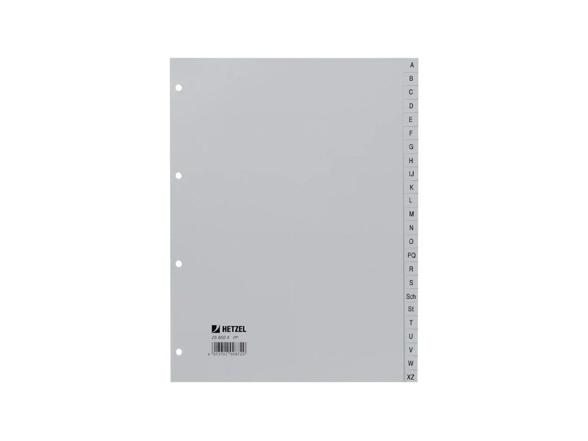 HETZEL Registro PP A4 25650481 grigio A-Z 24 pzi. (4013702008720)