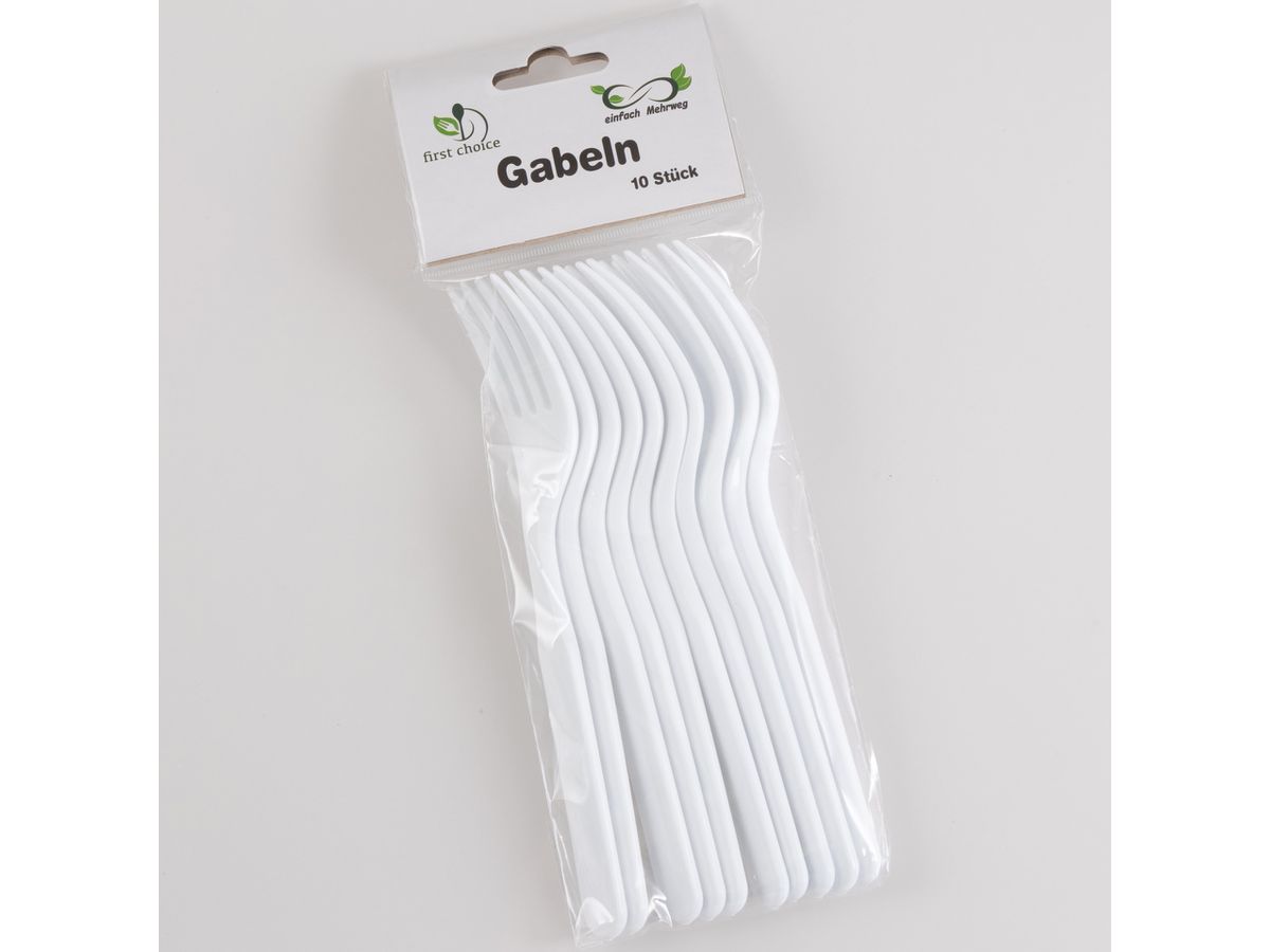 ELCO Gabel aus Kunststoff 10011110-001 Mehrweg weiss, 10Stk. (4260078621347)