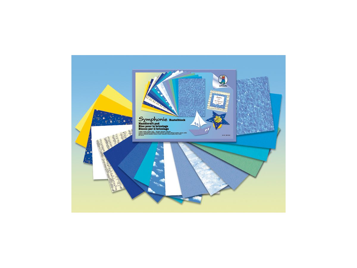 URSUS Bastelblock Symphonie 23x33cm 7840099 farbig ass. 17 Blatt (4008525047568)