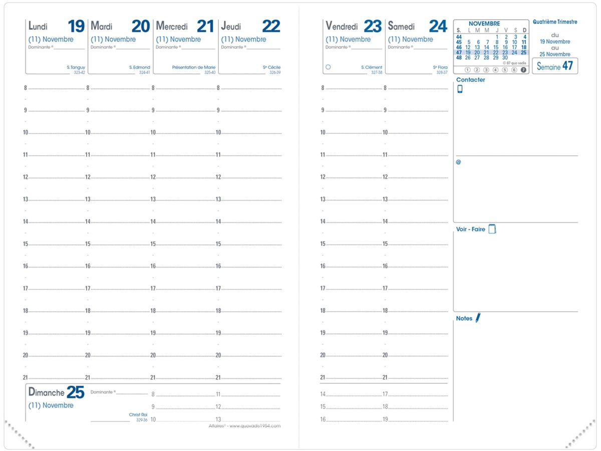 QUO-VADIS Agenda Impala Affaires 2026 004112Q 1W/2S schwarz FR 10x15cm (3371010120963)