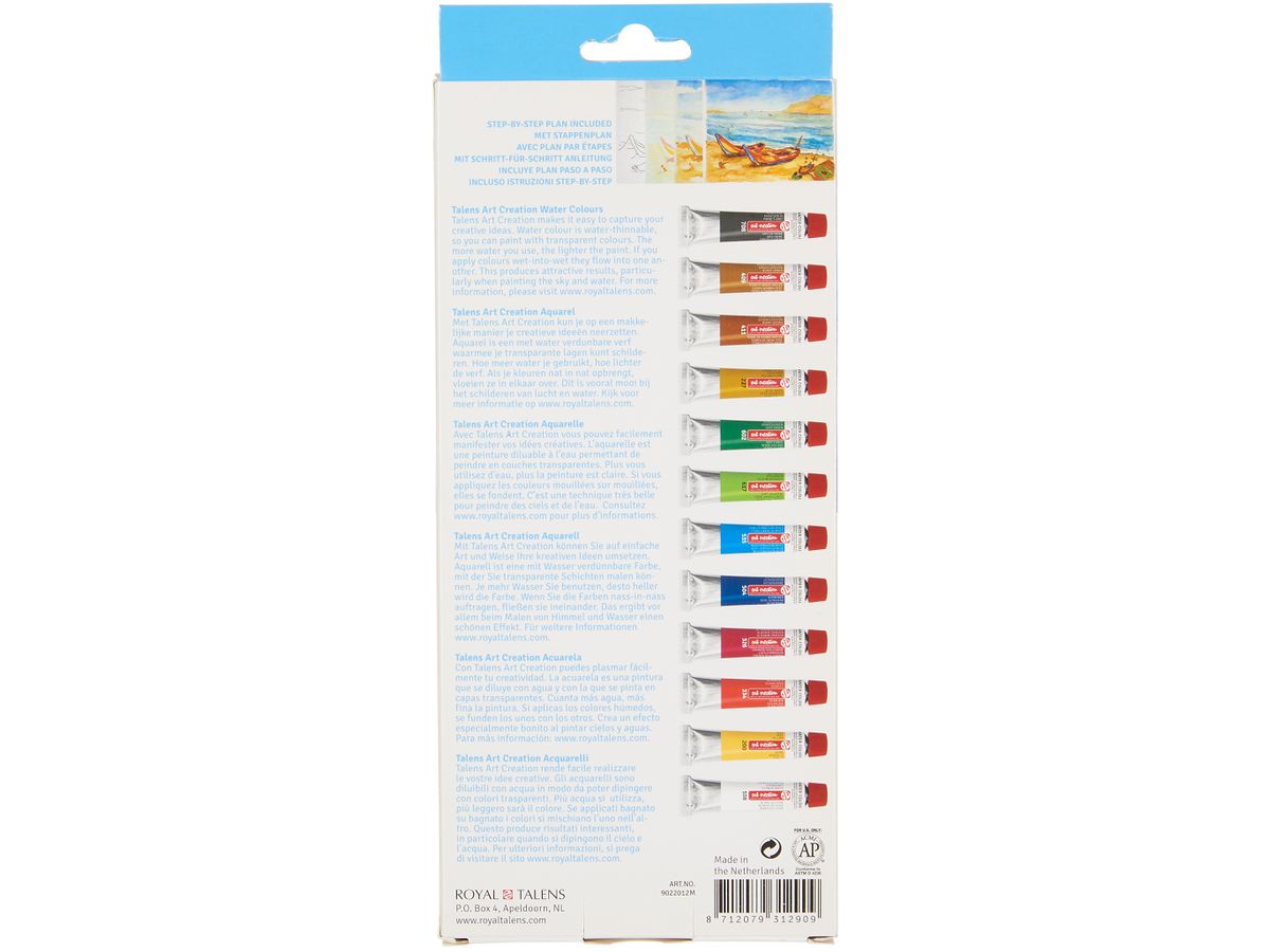 TALENS Set Aquarelle 9022012M Art Creation, 12x12ml (8712079312909)
