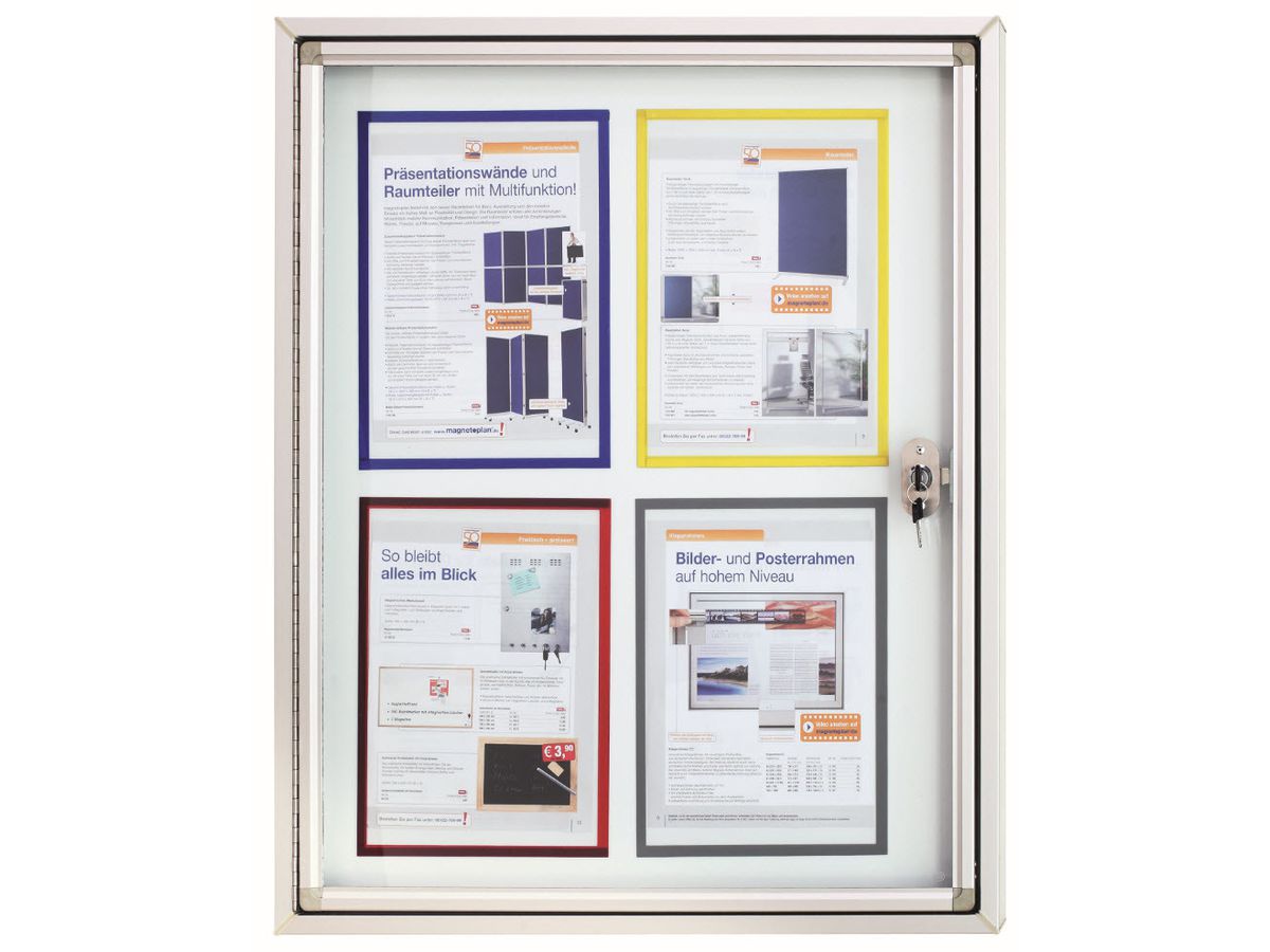 MAGNETOPLAN Schaukasten CC 900x1125x65mm 1214200 Outdoor, magnetisch 9x A4 (4013695036458)