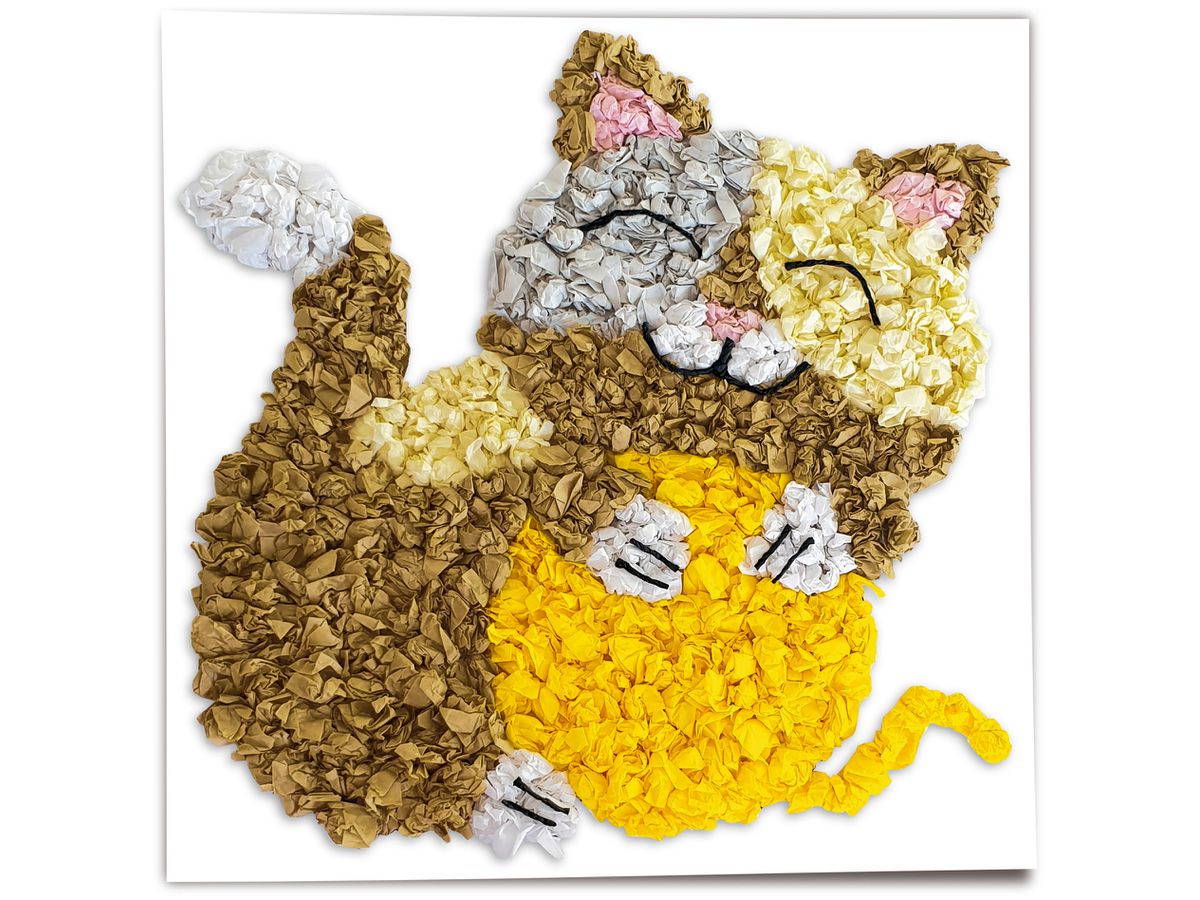 URSUS Set Immagini in carta crespa 21290006 Animali domestico 6 fogli (4008525241591)